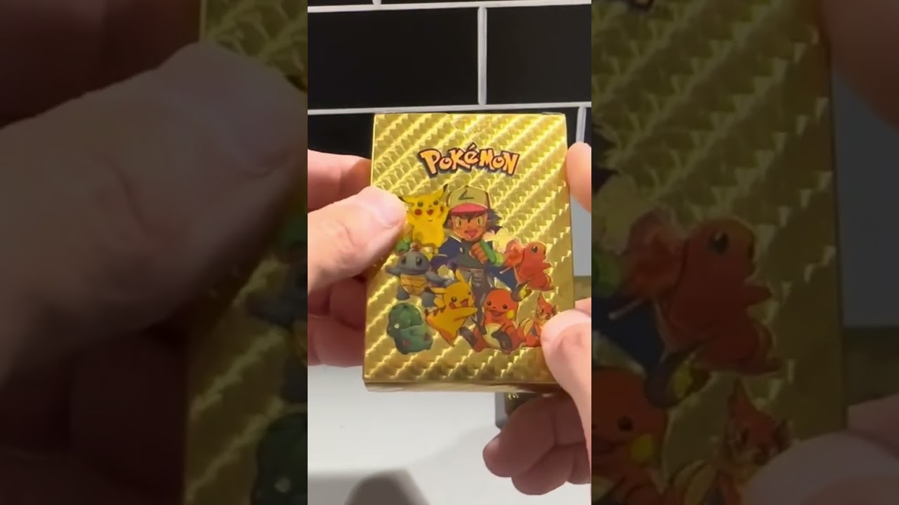 Pokemon Gold Foil Card Deck - 55 cards - YouTube