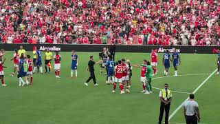 ARSENAL PLAYERS CELEBRATE WIN AGAINST CHELSEA