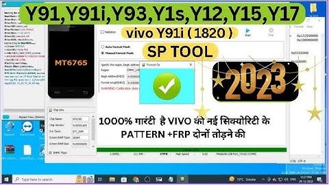 vivo y91c y90 y91i y93 y95 y11 y12 y15 all type password pattern unlock Sp Flash Tool 100% Tested
