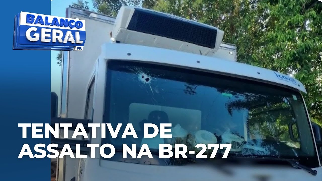 Homem fica ferido durante tentativa de assalto a caminhão com carga de carnes, na BR-277