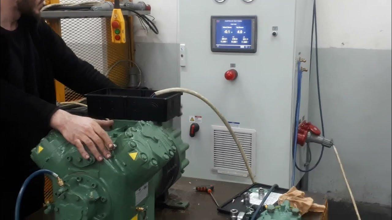 4FE-28Y-40P Bitzer Pistonlu Kompresör Çalıştırma Testi & 4FE-28Y-40P ...
