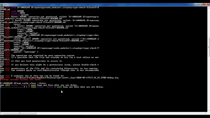 Angular JS npm install error - code EPERM error no 4048 - Error Fixed !