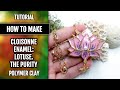 How to make: Polymer clay Cloisonne Lotus Necklace