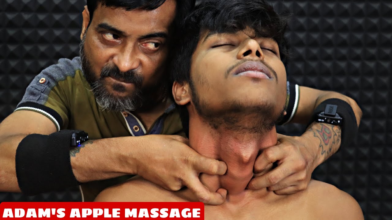 Unique Adam's Apple Massage | Head Massage & Forehead Tapping | Neck Cracking | Body Massage ASMR