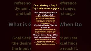 Excel Mastery Day 5: Top 3 Killer Q&A to Crack Any Interview || #exceltips #shorts #shortvideo