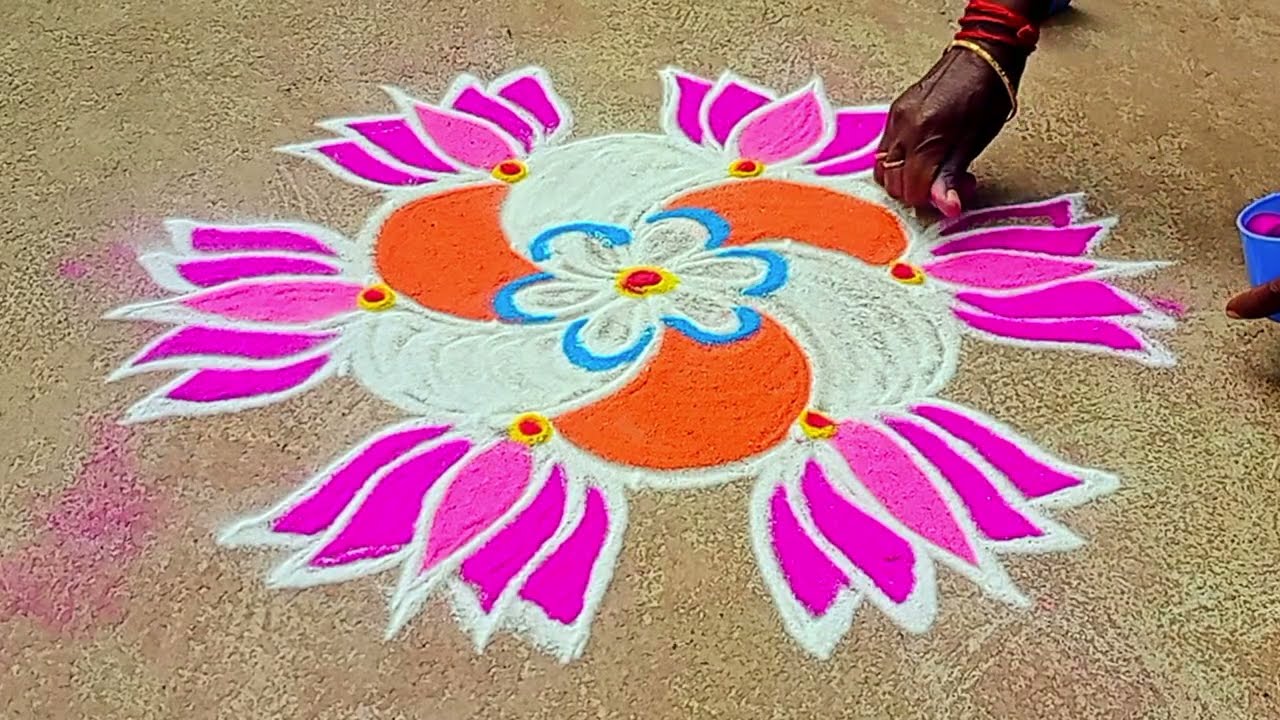 Daily kolam designs and simple flower kolam designs 