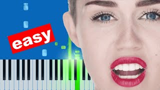 Miley Cyrus - Wrecking Ball Slow Easy Piano Beginner Tutorial