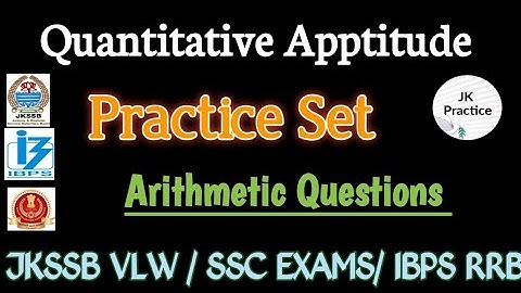 Jkssb VLW / SSC / RRB - Quantative Apptitude L - 1 #jkssbvlw