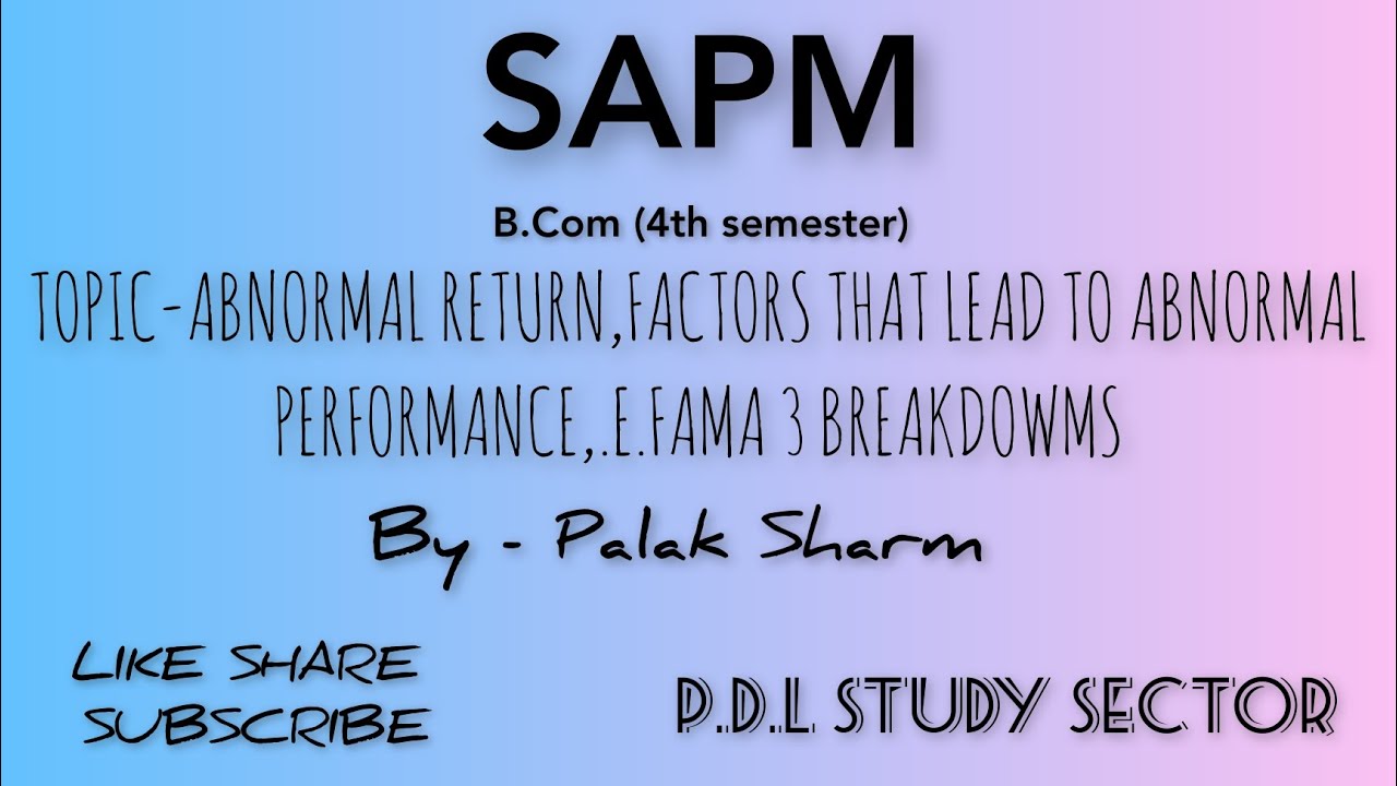 SAPM//METHODS FOR ASSESSING PORTFOLIO ASSESSMENT PART 2//PALAK SHARMA ...