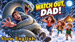 The Giant Snake Came Back… and It Took Dad (Part 2) | Slow English Story (A1–A2) Guide