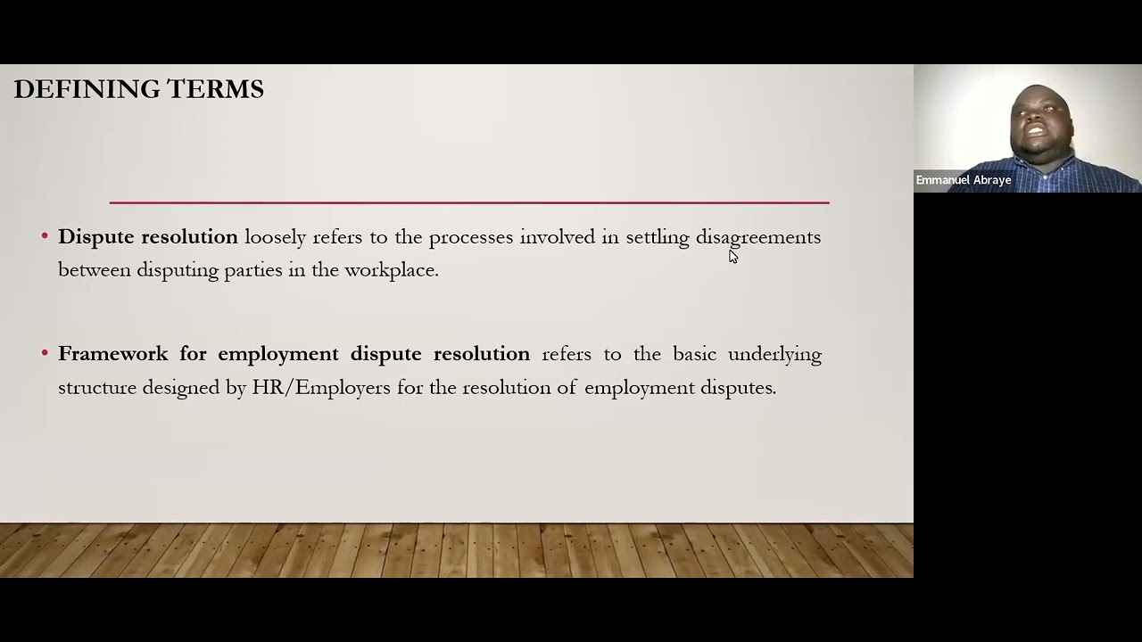 Framework for Resolution of Employment Disputes