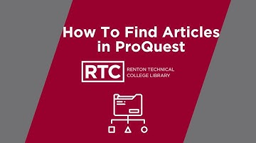 How to Find Articles in ProQuest