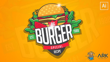 Tutorial Adobe Illustrator Burger Restaurant & Cafe Badge Logo Design
