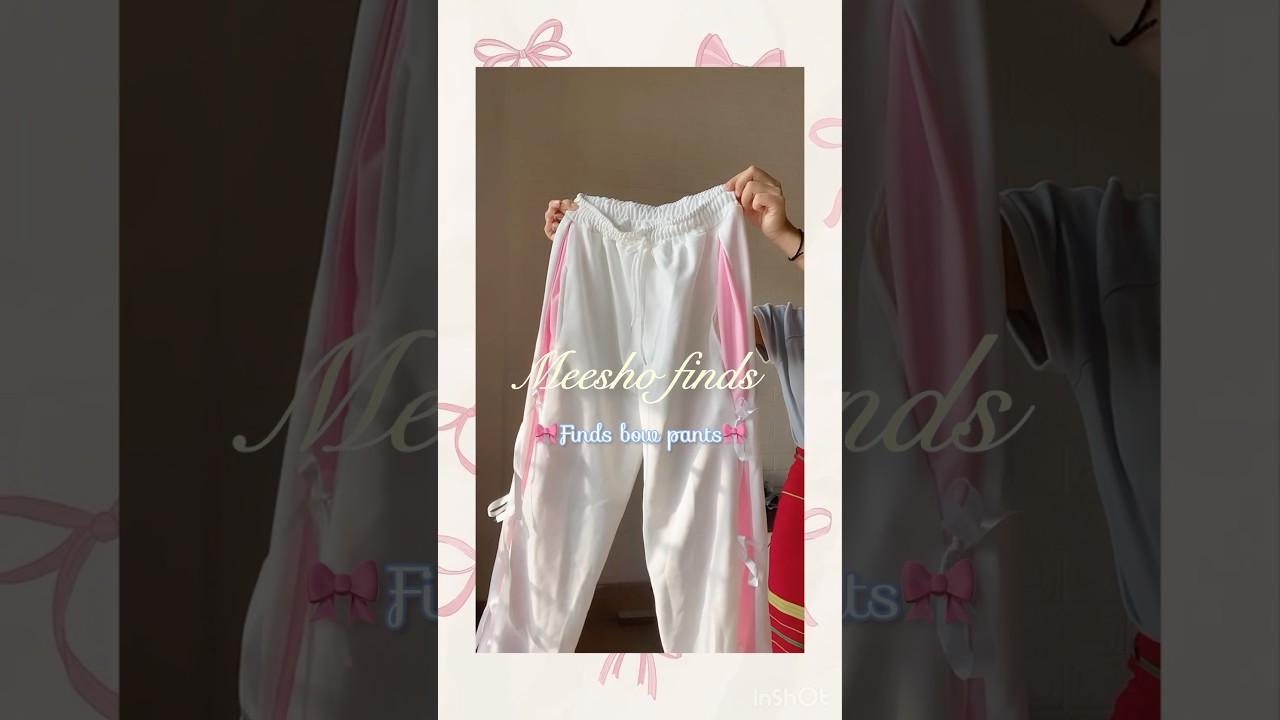 Meesho finds bow pants for links checkout my haul video 🍒🎀 #meesho #creatorhub #slayypoint #new