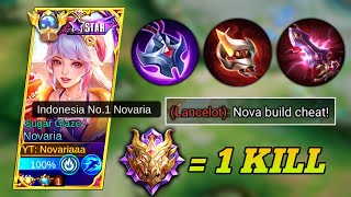 NEW SKIN STARLIGHT NOVARIA IS AMAZING!! | TOP 1 GLOBAL NOVARIA ONE SHOT BUILD & EMBLEM 2024 - MLBB