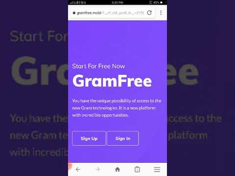 Signup on Gramfree.mobi