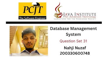 Question Set 31 | Database Management System | Java Institute