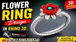Learn & Earn 💰 | Flower Ring Design in Rhino 3D