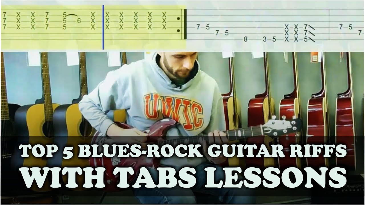 TOP 5 BLUES-ROCK GUITAR RIFFS with Tabs Lessons - YouTube