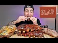 EATING Slab BBQ Tony's Ribs + Frito Pie + Smoked Brisket | Mukbang