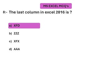 Top 15 MS Excel Mcq question and answer 2025 | For all Competitive Exams