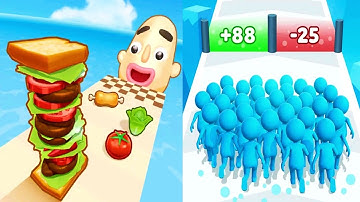 Sandwich Runner vs Count Master - Satisfying ASMR Gameplay All Levels