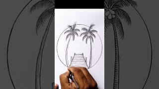 Scenery drawing short video 🌼⏳ #shorts #art #youtubeshorts