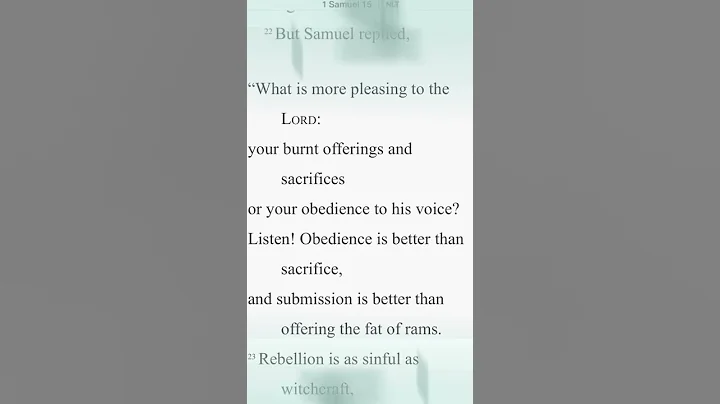 Obedience is better than sacrifice! (1 Samuel 15:22-23)