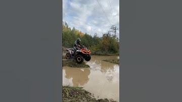 BRP outlander XMR swamp jump #atv #brp #xmr #fail #fun #grizzly700 #bombardier #polaris #yamaha