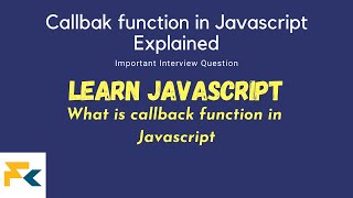 Callback function in javascript | Sync callback | async callback | Learn javascript