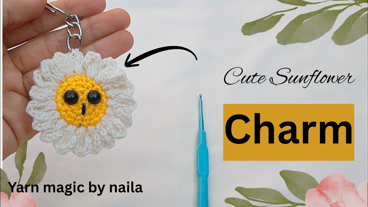 DIY Crochet Sunflower Keychain | Easy Bag Charm Tutorial for Beginners