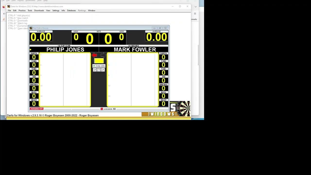 Importing a Superleague match from DartConnect to Darts for Windows