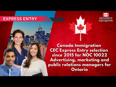 CEC Express Entry selection since 2015 for NOC 10022 Advertising, marketing  for Ontario