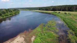 Река Клязьма  деревня Княжская, видео с квадрокоптера,  drone video . DJI Mavic Mini