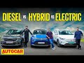 Kia seltos vs toyota hyryder vs mg zs ev  diesel hybrid or electric  comparison autocarindia1