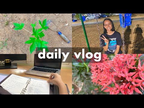 DAILY VLOG| a day in life| boring day(??) // planting🌱 studying 📚