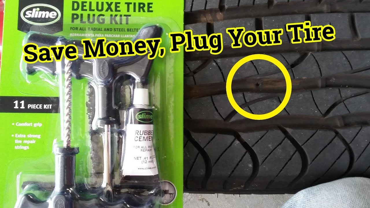 How To Plug Your Tire - Tire Repair - Tire Got Punctured - YouTube