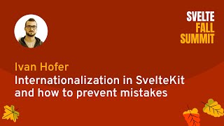 Ivan Hofer - Internationalization in SvelteKit and How to Prevent Mistakes