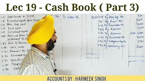 Lec 19 - Cash Book Part 3 By Harmeek Sir (2-3 Marks) || JKSSB PANCHAYAT ACCOUNTS ASSISTANT
