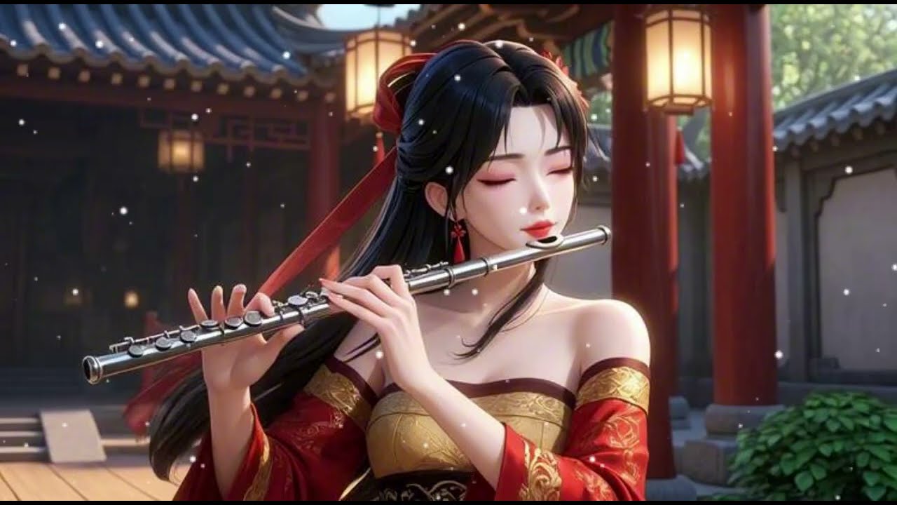 Peaceful Temple Echoes | Soft Waterfall Flute Sounds – Study & Inner Balance