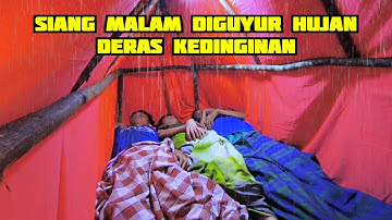 Horror! Diguyur hujan deras disertai angin kencang disertai petir siang malam, relaxing rain sound