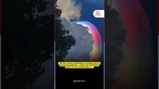 Skywatchers across Indonesia were treated to a surreal sight as a rare “rainbow cloud”