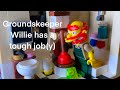 Groundskeeper Willie has a tough job(y). LEGO Simpsons