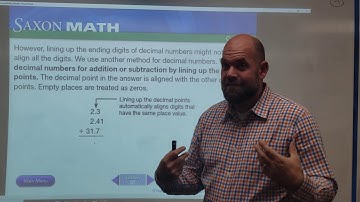 Lesson 37: Adding and subtracting decimal numbers (Saxon Math, Level 6)