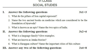 6th class social fa4 exam question paper | formative assessment 4 | fa4 class 6 social model paper