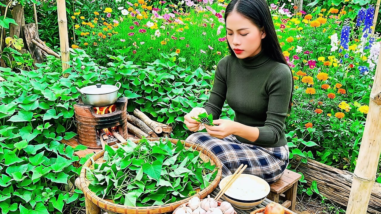 Countryside Life: Harvesting Homegrown Vegetables & Cooking a Delicious Meal for Free