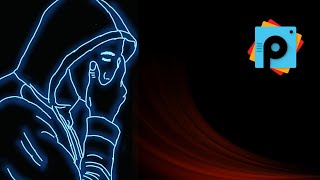 PicsArt neon lineArt effect ||  picsArt line art || picsArt tutorial || picsArt neon effect screenshot 1