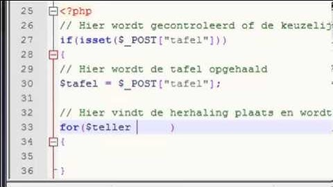 B3PHP Een rekentafel laten zien