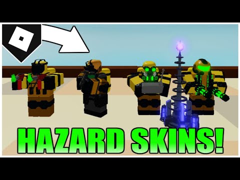 All Hazmat Hazard Skins Showcased In Tower Defense Simulator - neon rave dj tower defense simulator roblox ep4 u