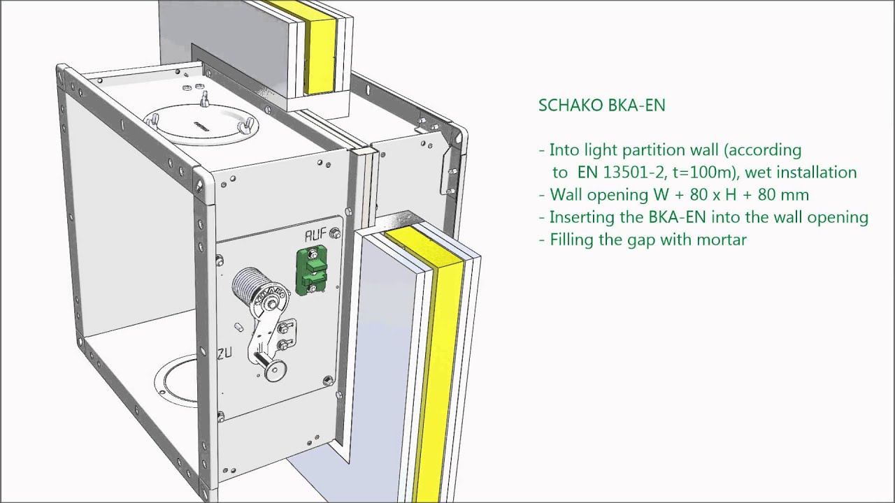 SCHAKO BKA-EN into light partition wall (wet installation)